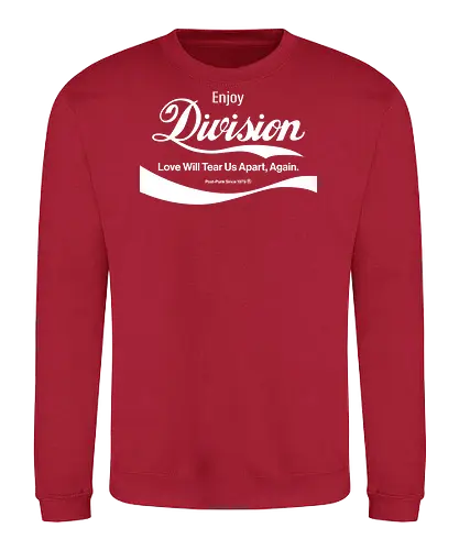 Enjoy Division Parodie Art - music, funny, pop, funny quote, funny sayings, geek, humor, ian curtis, joke, Music, meme, new order, parody, post punk, unknown pleasures, vintage - Sweatshirt