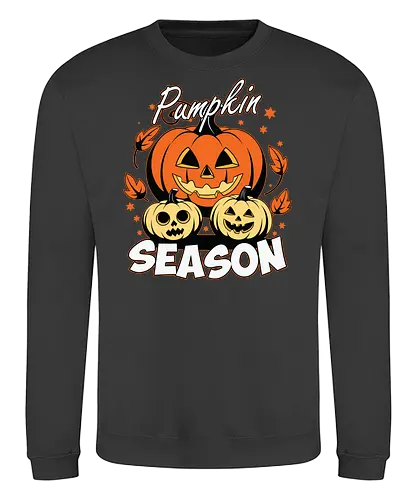 Pumpkin Season - halloween, pumpkins, autumn, jack-o'-lanterns, leaves, stars, design, festive, seasonal, decoration - Sweatshirt