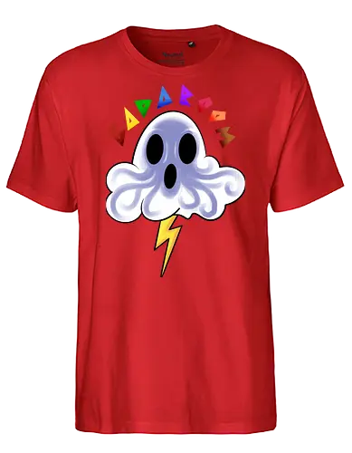 badaboom  - ghost, cloud, fun, funny, cute, cool, rainbow, colorful, boo, chulthu, octopus - Fairtrade T-Shirt