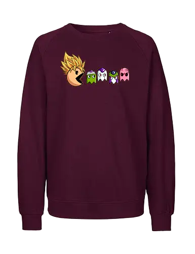 eat like super saiyan  - Retrogaming, game, arcade, songoku, Dragon, villain, superhero, heroes, cool, adventure, 90s - Fairtrade Sweatshirt