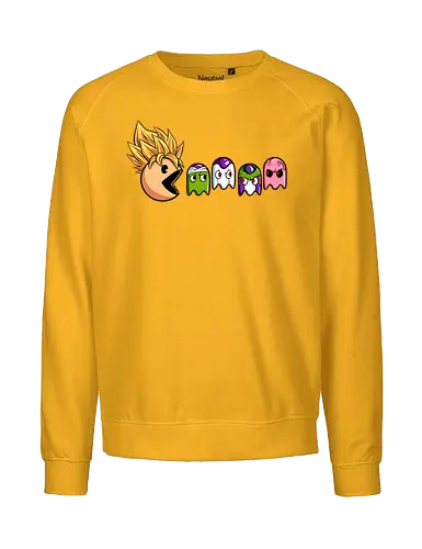eat like super saiyan  - Retrogaming, game, arcade, songoku, Dragon, villain, superhero, heroes, cool, adventure, 90s - Fairtrade Sweatshirt