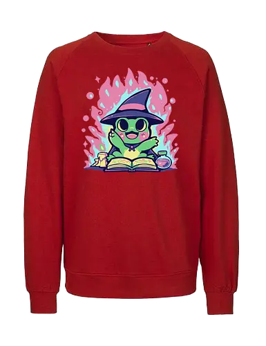 Witchy Spell Frog - frog, witch frog, Hokuspokus, Frosch, Halloween, Zauber, kawaii, niedlich, froschig, Hexenfrosch, magischer Frosch, Froschzauber, Hokus Croakus, rosa, grün, magisch, Wortspiel - Fairtrade Sweatshirt
