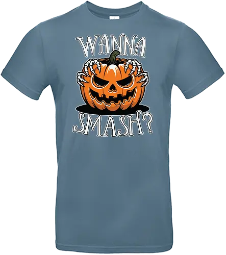 Wanna Smash? - jack-o'-lantern, pumpkin, halloween, spooky, skeletal hands, creepy - Standard T-Shirt