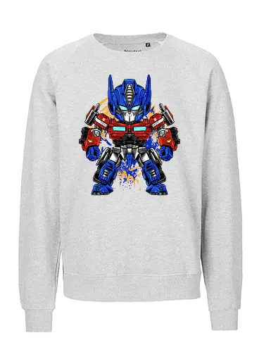 chibi optimus - robot, transformation, mechanics, nemesis, prime, chibi, cool, darkness, villain, superhero - Fairtrade Sweatshirt