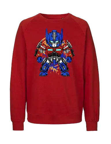 chibi optimus - robot, transformation, mechanics, nemesis, prime, chibi, cool, darkness, villain, superhero - Fairtrade Sweatshirt