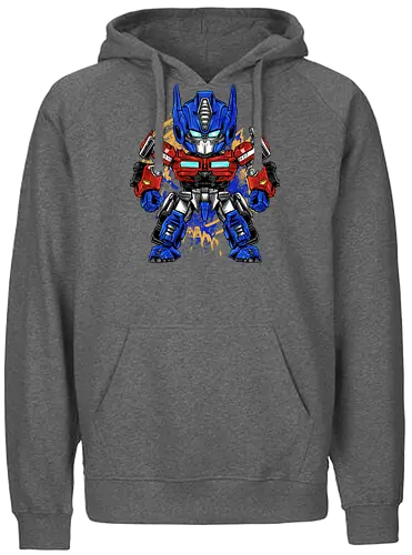 chibi optimus - robot, transformation, mechanics, nemesis, prime, chibi, cool, darkness, villain, superhero - Fairtrade Hoodie