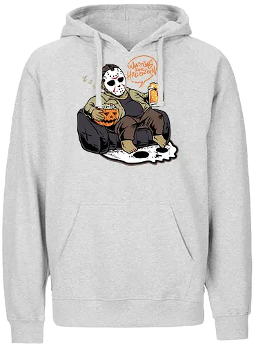 bored jason  - horror, halloween, cool, cute, fun, jasonvoorhees, mask, beer, trickortreat, drink, lazy, bored, cartoon, monster - Fairtrade Hoodie