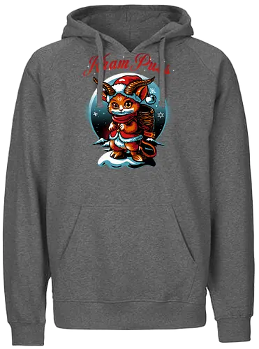 KramPuss - christmas, xmas, krampus, cat, kitty, cute, Weihnachten - Fairtrade Hoodie