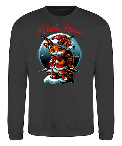 KramPuss - christmas, xmas, krampus, cat, kitty, cute, Weihnachten - Sweatshirt