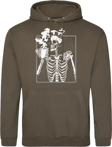  skeleton drinking coffee