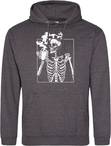  skeleton drinking coffee