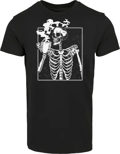  skeleton drinking coffee
