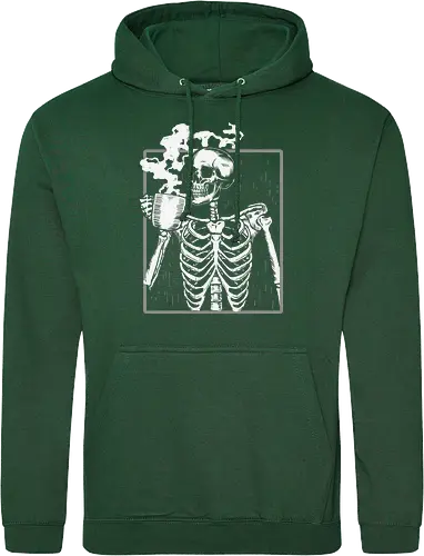  skeleton drinking coffee