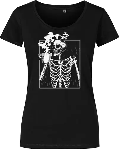  skeleton drinking coffee