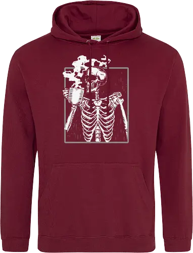  skeleton drinking coffee