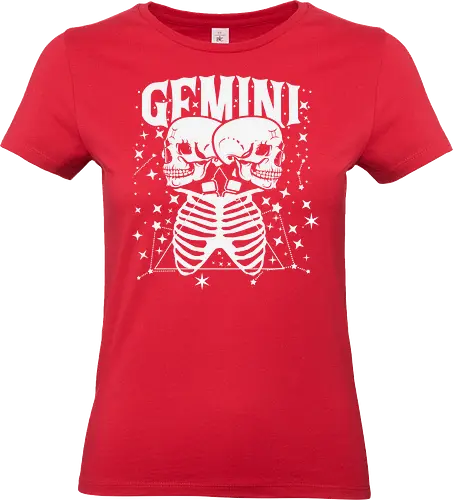 GEMINI - zodiac, skeletons, stars, gemini, monochrome, astrology, celestial, skulls, twins - Standard T-Shirt (Women)