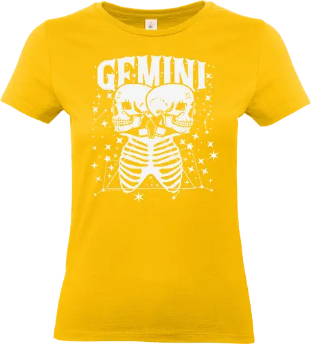 GEMINI - zodiac, skeletons, stars, gemini, monochrome, astrology, celestial, skulls, twins - Standard T-Shirt (Women)