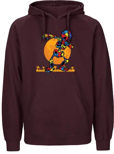 Skull Puzzle - puzzle, moon, colorful, dance, graveyard, silhouette, night, vibrant, halloween - Fairtrade Hoodie