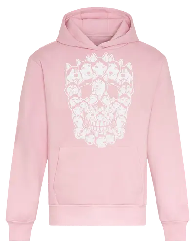 Husky Dog Heads - husky, dogs, skull, symmetry, pattern, arrangement, design, visual effect, creativity - Heavyweight Hoodie