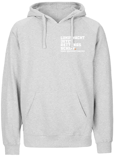 Luxusyacht mit Herz weiß - Fairtrade Hoodie