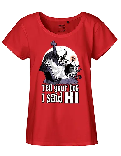 Ghost Animation Dog - Ghost, Dog, Pet, Graveyard, Grave, Halloween, Stop Motion, Movie, Animation, Classic, Spooky Season, Spooky - Fairtrade Girl Shirt