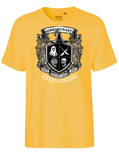 Horror Magic School - Magic, Black Magic, Magical, Night, Horror, Halloween, Spooky, Spooky Season, Horror Movies, Spirit, Ghost, Slasher, Slash, Monster, Classic Horror, Classic, School, Zombie, Dark Wizard, Wizard, Fantasy, Witch, Vampire - Fairtrade T-Shirt