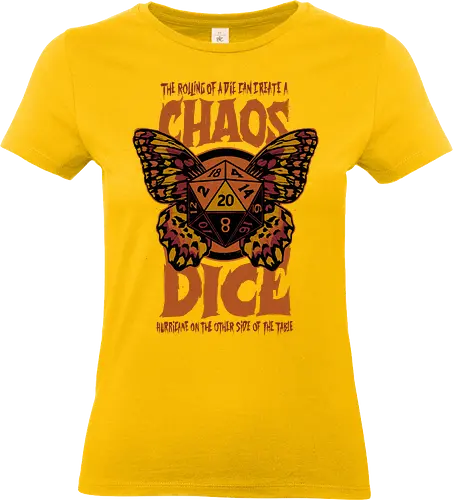 RPG - Chaos Dice - butterfly, occult, occultism, science, chaos, grunge, dice, theory, rpg, Pen and Paper, d20, dungeons and dragons, fantasy, adventure - Standard T-Shirt (Women)