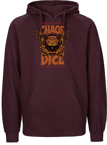RPG - Chaos Dice - butterfly, occult, occultism, science, chaos, grunge, dice, theory, rpg, Pen and Paper, d20, dungeons and dragons, fantasy, adventure - Fairtrade Hoodie