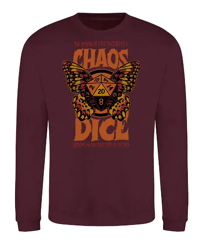 RPG - Chaos Dice - butterfly, occult, occultism, science, chaos, grunge, dice, theory, rpg, Pen and Paper, d20, dungeons and dragons, fantasy, adventure - Sweatshirt