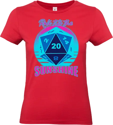 RPG - Roll till the sunshine - vaporwave, rpg, role-playing game, dungeon master, dice, d20, retro vintage, game - Standard T-Shirt (Women)