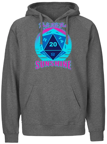 RPG - Roll till the sunshine - vaporwave, rpg, role-playing game, dungeon master, dice, d20, retro vintage, game - Fairtrade Hoodie