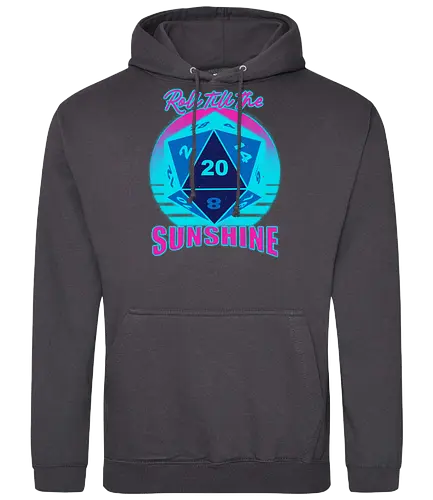 RPG - Roll till the sunshine - vaporwave, rpg, role-playing game, dungeon master, dice, d20, retro vintage, game - Standard Hoodie