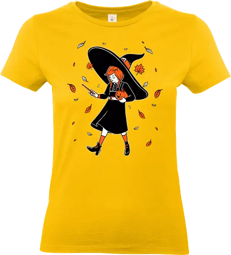 Salt Witch Girl - salt, mashup, brand, labels, fun, autumn, fall, halloween, holiday, october, spooky, trick or treat, Vintage, Retro, Scary, creepy, pumpkin, witch - Standard T-Shirt (Women)