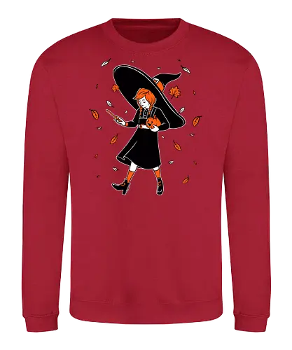 Salt Witch Girl - salt, mashup, brand, labels, fun, autumn, fall, halloween, holiday, october, spooky, trick or treat, Vintage, Retro, Scary, creepy, pumpkin, witch - Sweatshirt