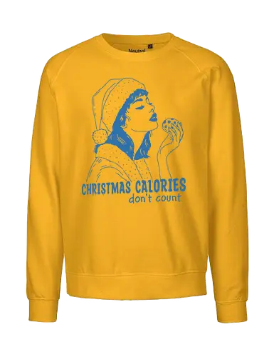 Christmas Calories  - Humor, funny, retro, meme, cookie, cookies, santa, Christmas calories, don’t count, Christmas, xmas, merry Christmas - Fairtrade Sweatshirt