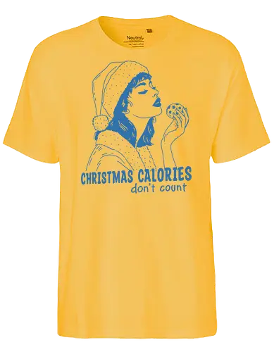 Christmas Calories  - Humor, funny, retro, meme, cookie, cookies, santa, Christmas calories, don’t count, Christmas, xmas, merry Christmas - Fairtrade T-Shirt