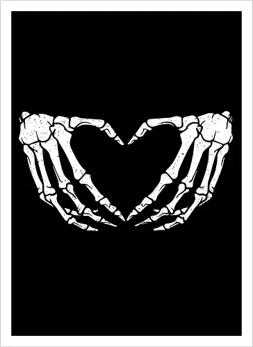  skeletal hands form a heart