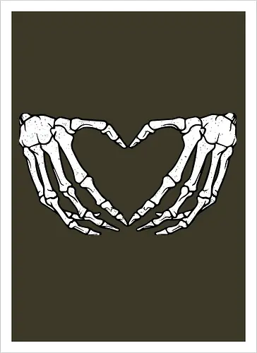  skeletal hands form a heart