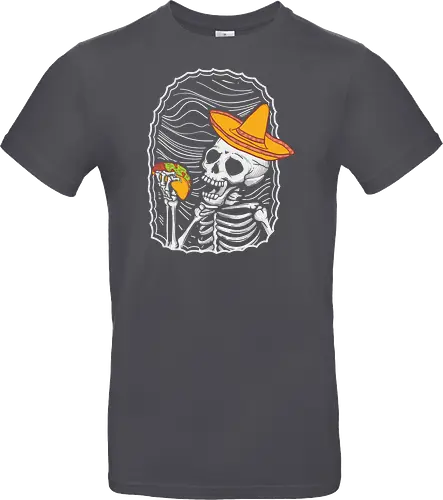 Skeleton eating taco