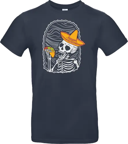 Skeleton eating taco