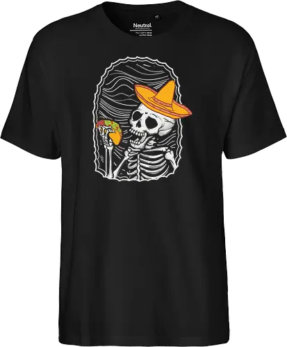 Skeleton eating taco