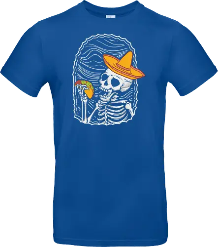 Skeleton eating taco