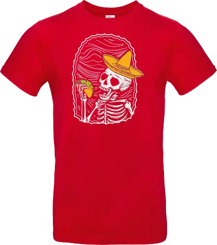 Skeleton eating taco