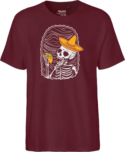 Skeleton eating taco