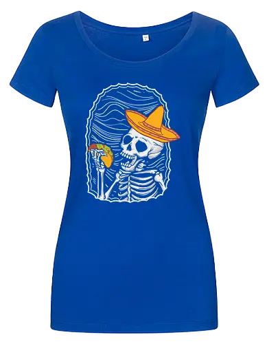 Skeleton eating taco