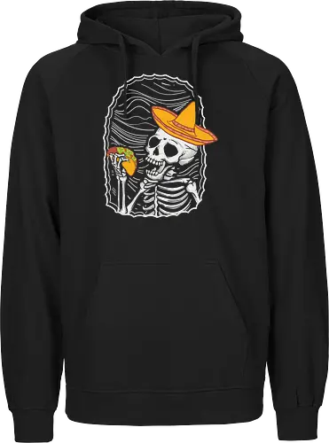 Skeleton eating taco