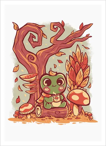 Cozy Autumn Days Frog