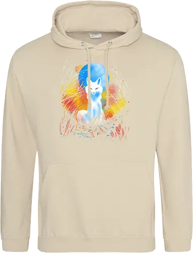 Magical kitsune - winter, fox, animal, nature, artic fox, illustration - Standard Hoodie