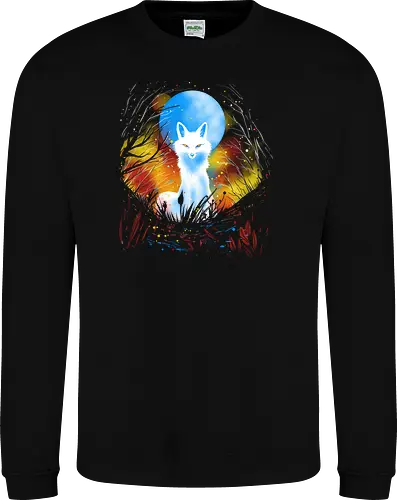 Magical kitsune - winter, fox, animal, nature, artic fox, illustration - Sweatshirt