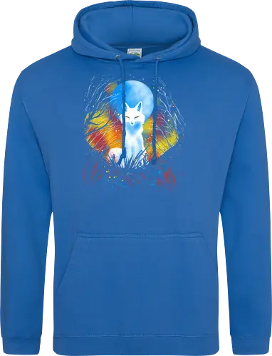 Magical kitsune - winter, fox, animal, nature, artic fox, illustration - Standard Hoodie